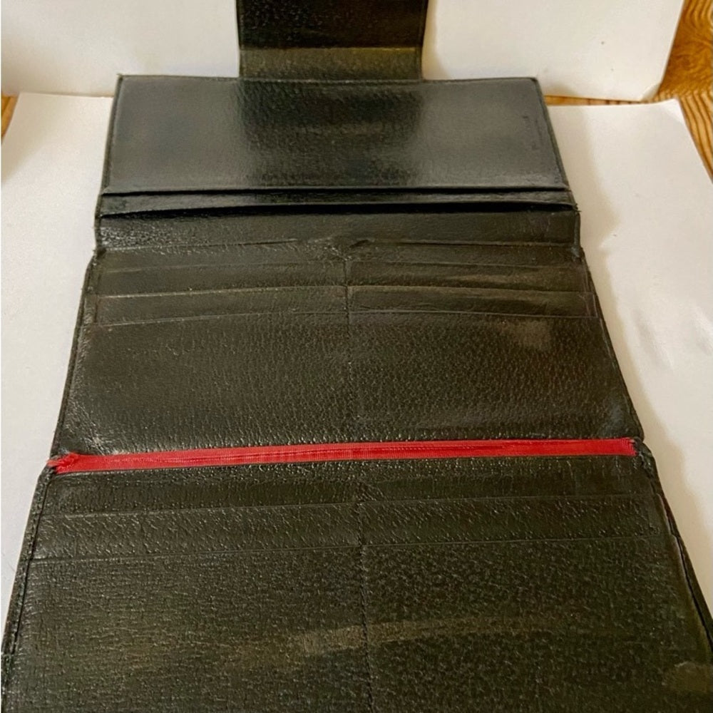 Bulgari Black Mono Coated Canvas Trifold Long Wallet
