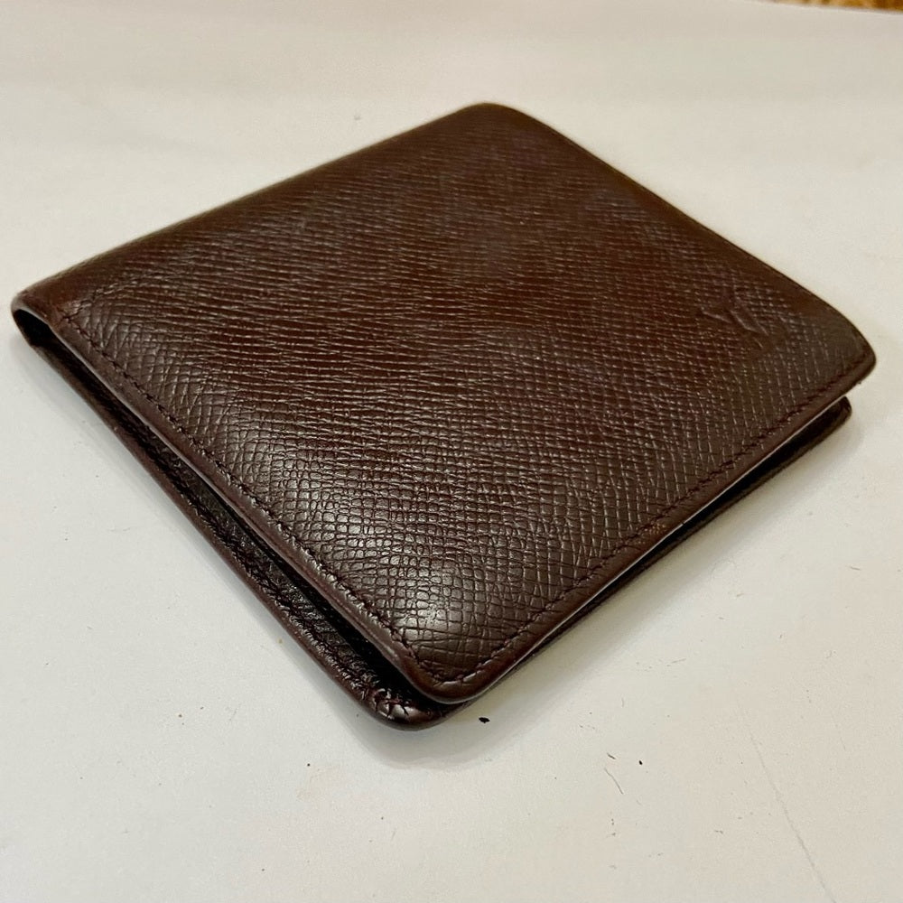 Louis Vuitton Brown Taiga Leather Mens Wallet 4in x 4in