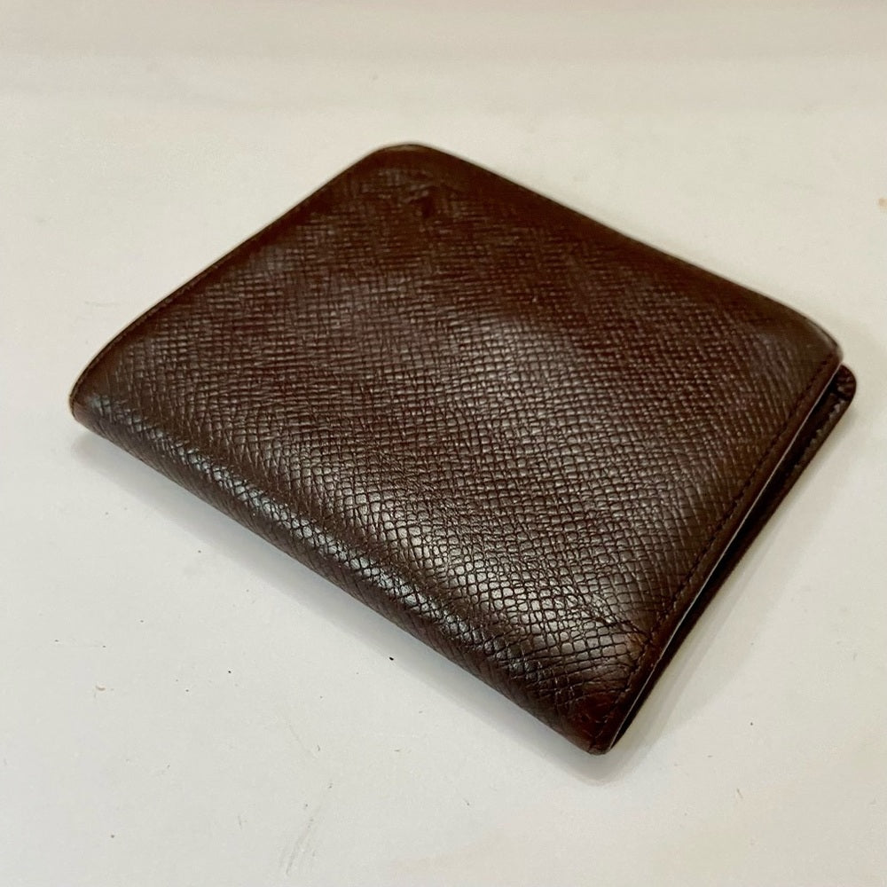 Louis Vuitton Brown Taiga Leather Mens Wallet 4in x 4in