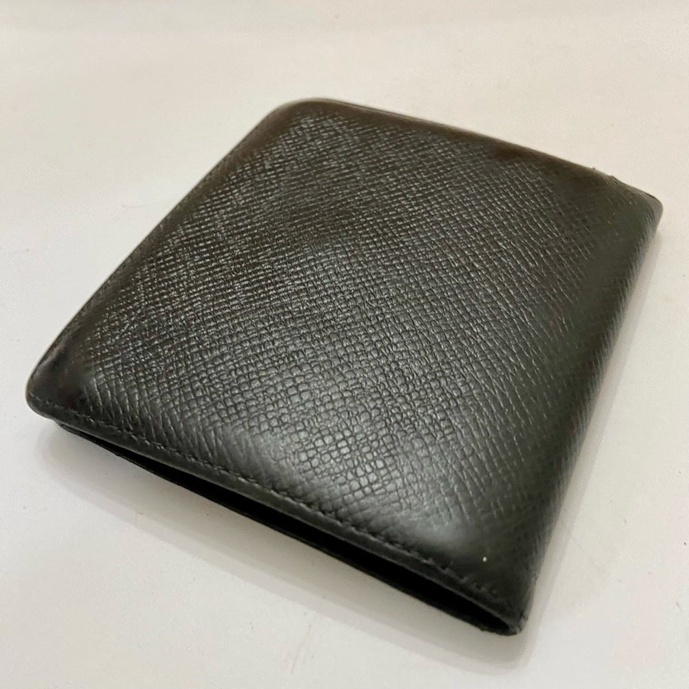 Louis Vuitton Black Taiga Leather Mens Wallet 4in x 4in