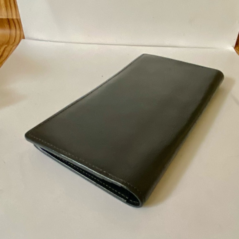 Louis Vuitton, Black Leather Long Wallet 7.5 x 4in