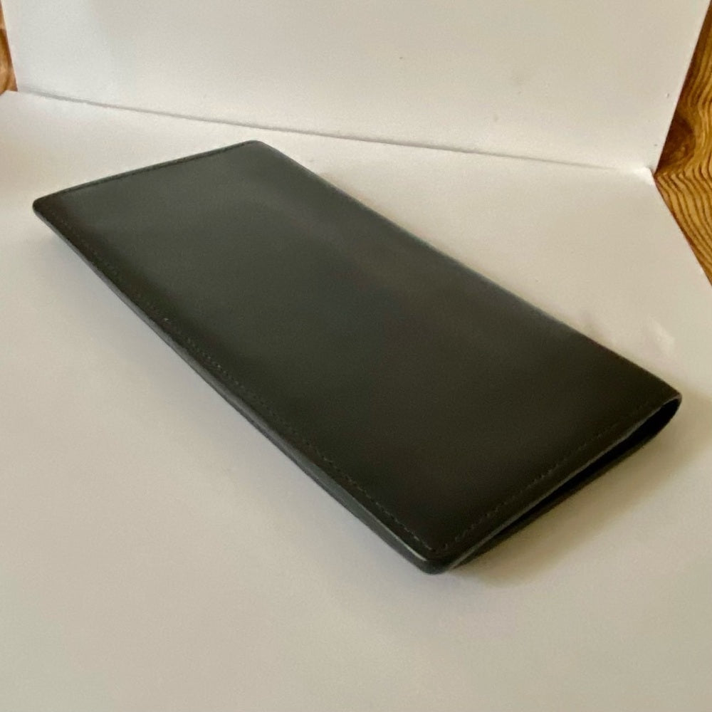 Louis Vuitton, Black Leather Long Wallet 7.5 x 4in