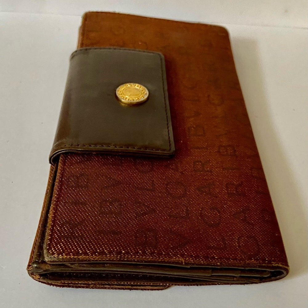 Bulgari Tan Mono Coated Canvas with Brown leather Trim