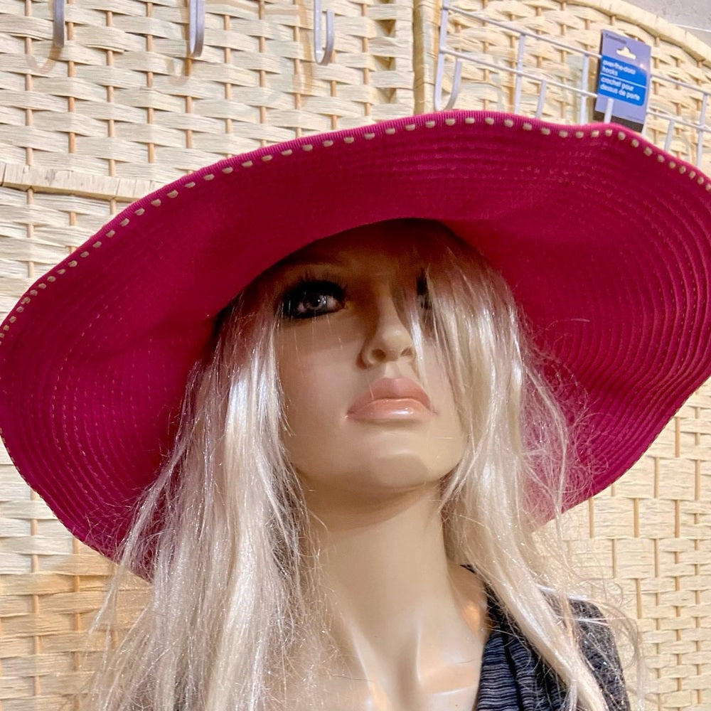 Elegant, San Diego Hat Co.-Fuchsia Pink Wide Rim Hat Size 6-8