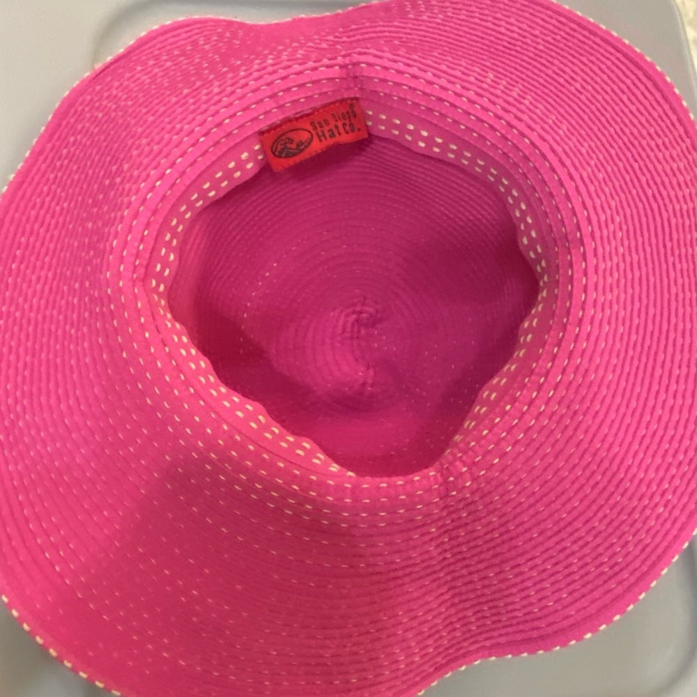 Elegant, San Diego Hat Co.-Fuchsia Pink Wide Rim Hat Size 6-8