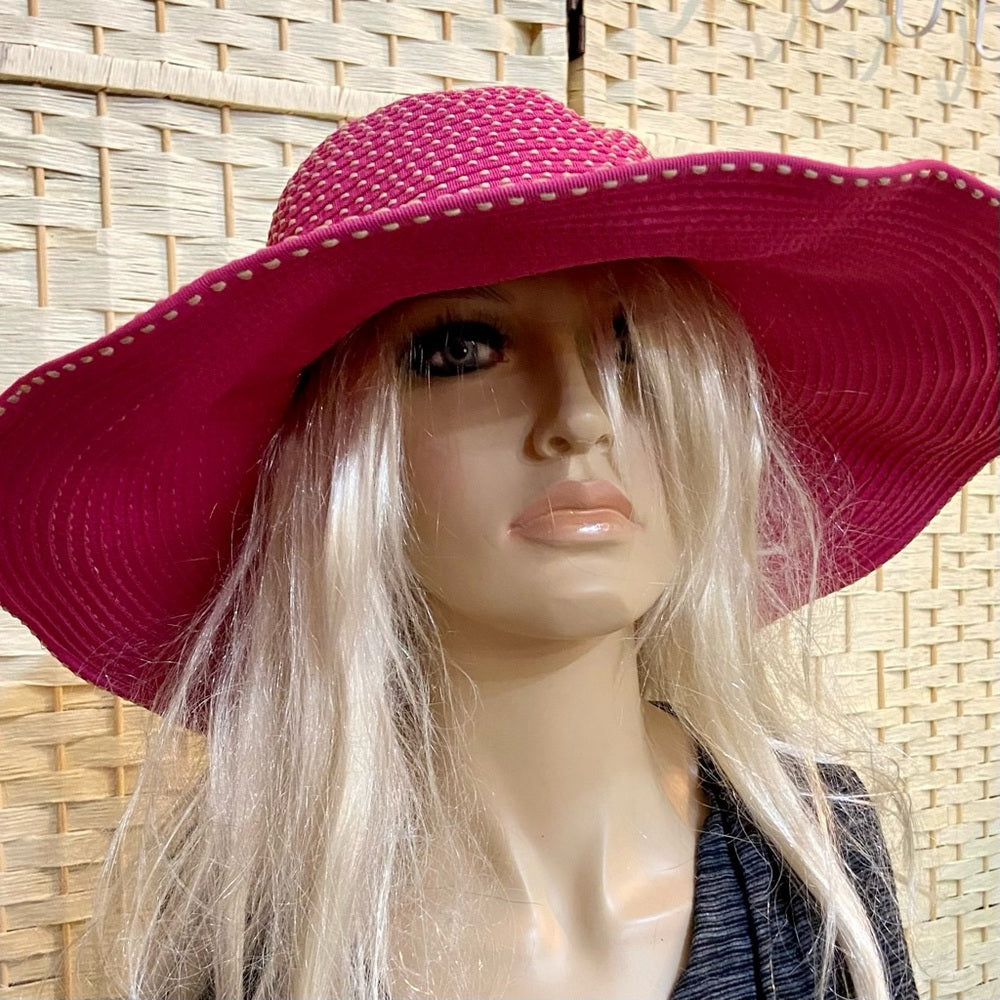 Elegant, San Diego Hat Co.-Fuchsia Pink Wide Rim Hat Size 6-8