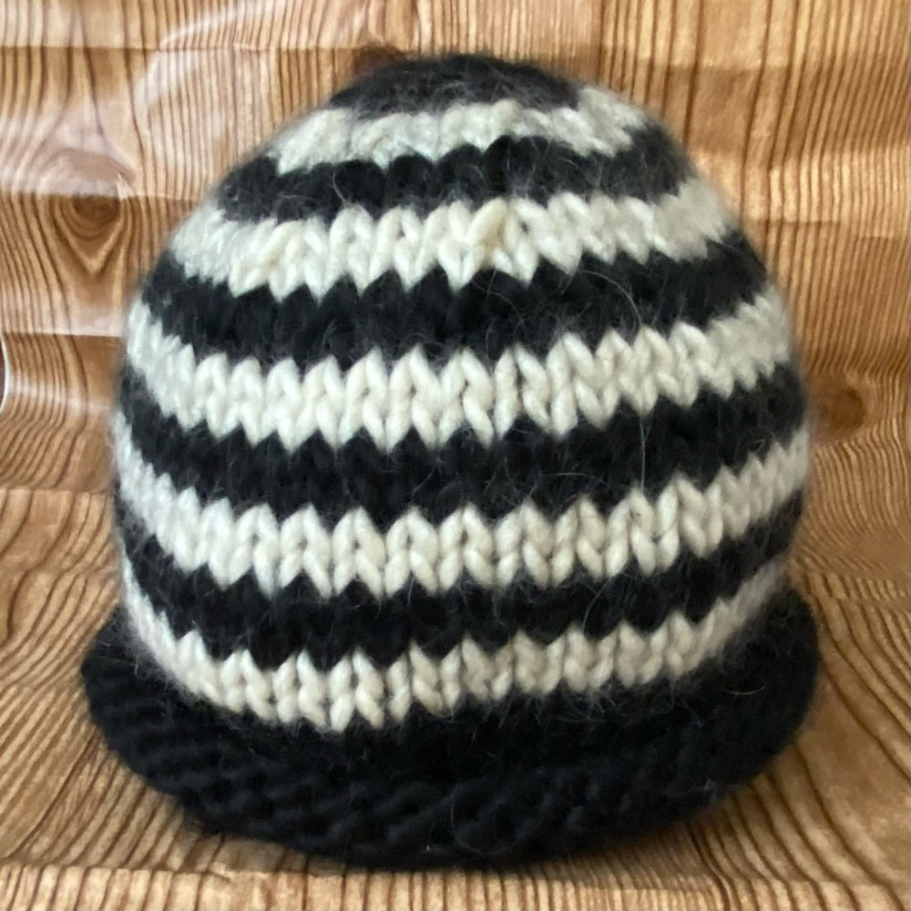 Stunning, White Daisy- Angora Mix Beanie Hat