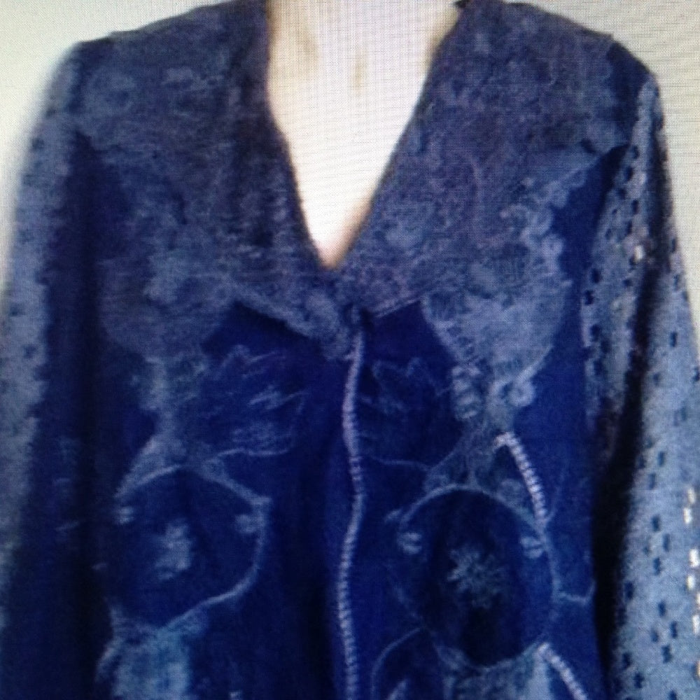 Newport News, Styleworks, Size 8, Laced Denim Top