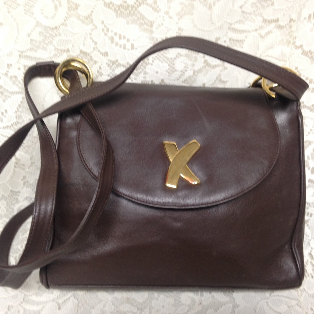 Paloma Picasso- Tiffany’s Designer, Italy Brown Leather Handbag-Shoulder Bag