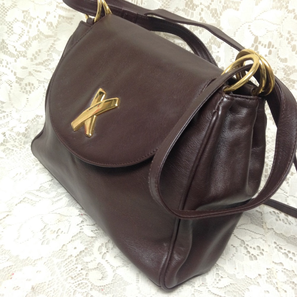 Paloma Picasso- Tiffany’s Designer, Italy Brown Leather Handbag-Shoulder Bag