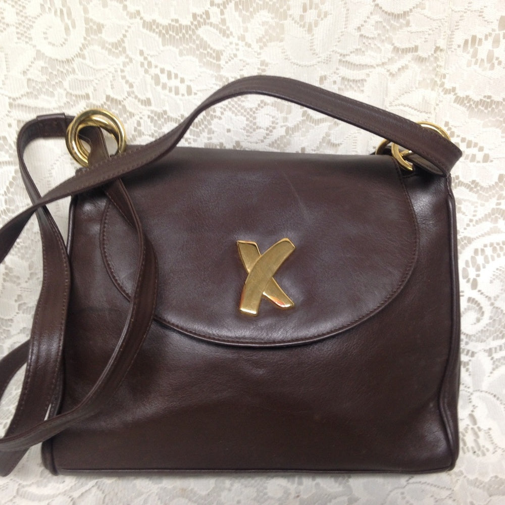 Paloma Picasso- Tiffany’s Designer, Italy Brown Leather Handbag-Shoulder Bag