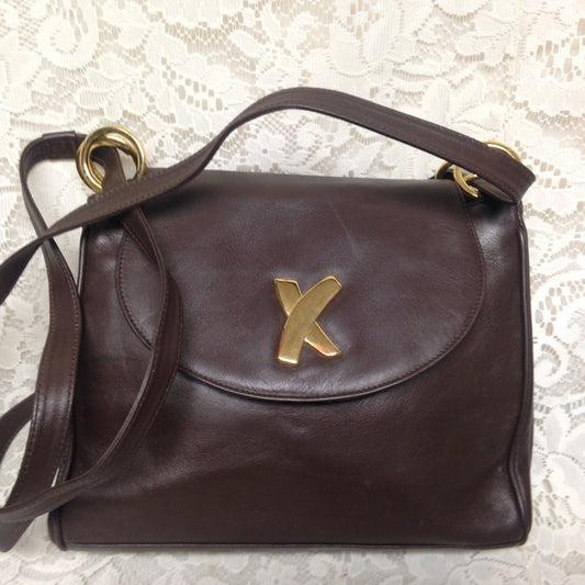 Paloma Picasso- Tiffany’s Designer, Italy Brown Leather Handbag-Shoulder Bag
