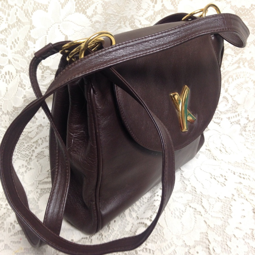 Paloma Picasso- Tiffany’s Designer, Italy Brown Leather Handbag-Shoulder Bag