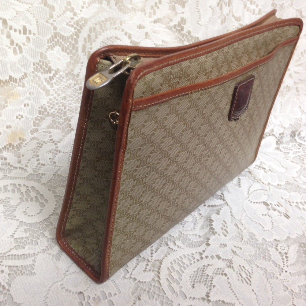 Celine, Cream Macadam 2-way Clutch, Crossbody HBag