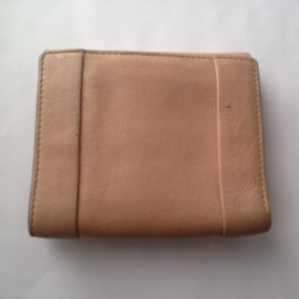 Chloe Beige Leather -Turn Lock Compact Wallet