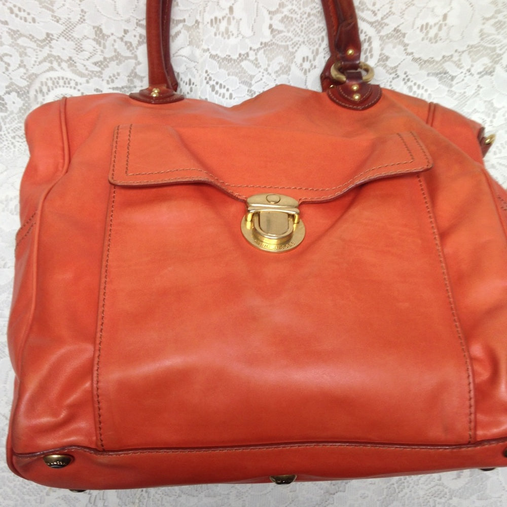 Marc Jacobs Orange Leather Weekend-Travel Tote