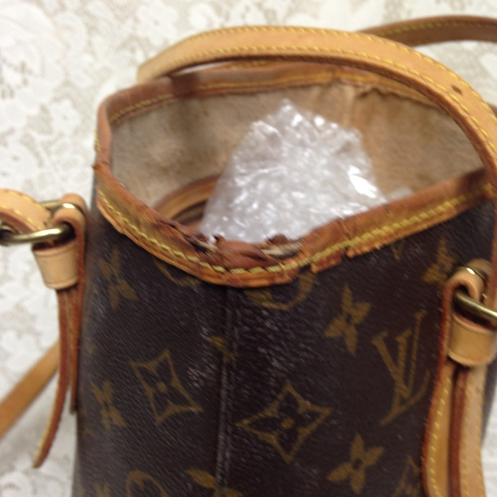 Authentic Louis Vuitton Brown Mono PM Bucket  SBag