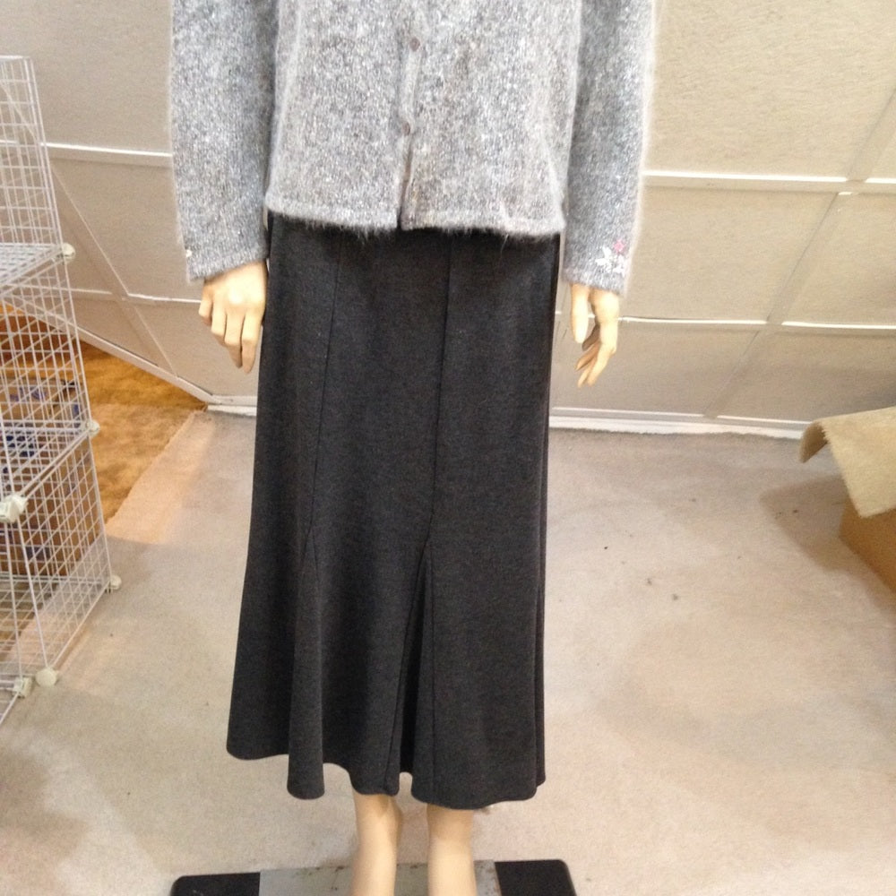 Dressbarn, Gray Floral Silk-Angora Cardigan (L)