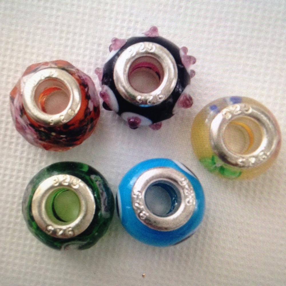 5pc European Silver 925 Beads Charm Bracelet (A)