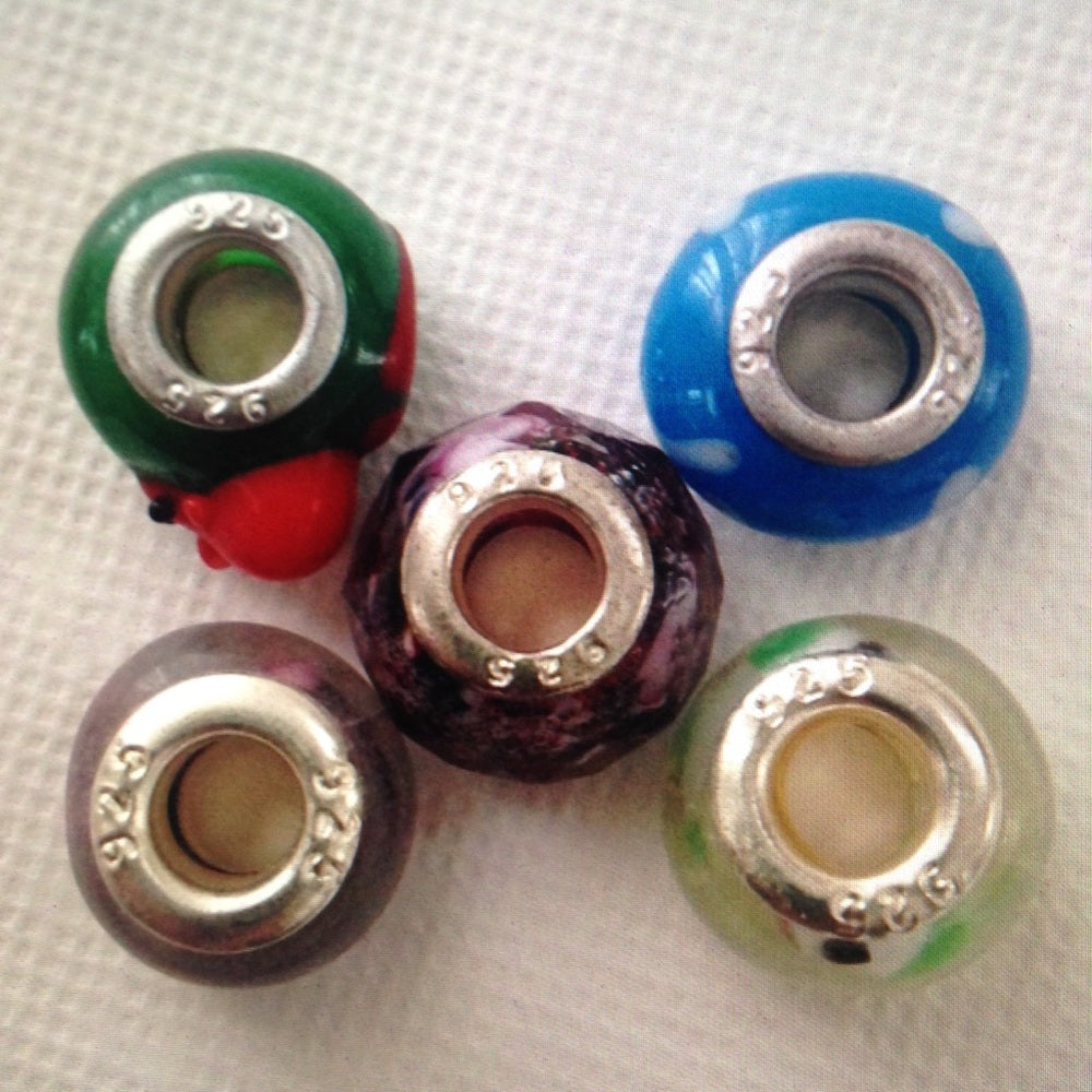 5pc European Silver 925 Beads Charm Bracel…