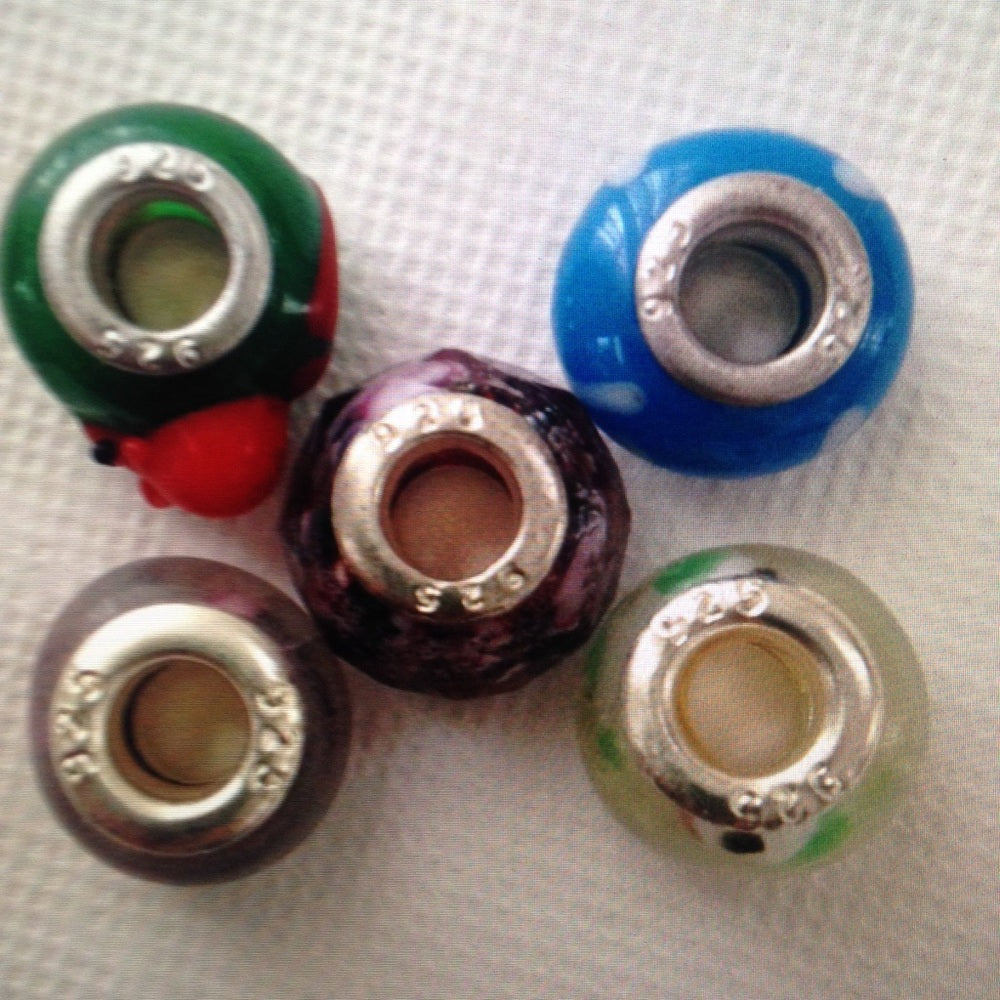 5pc European Silver 925 Beads Charm Bracel…