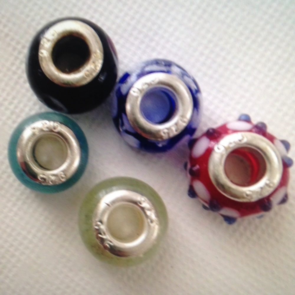 5pc European Silver 925 Beads Charm Bracelet