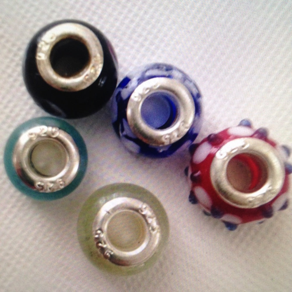5pc European Silver 925 Beads Charm Bracelet