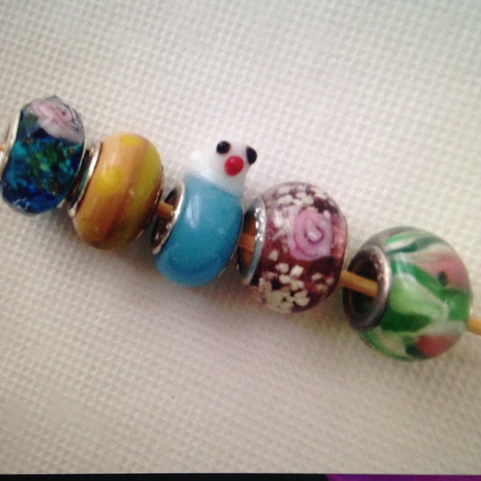 5pc European Silver 925 Beads Charm Bracelet