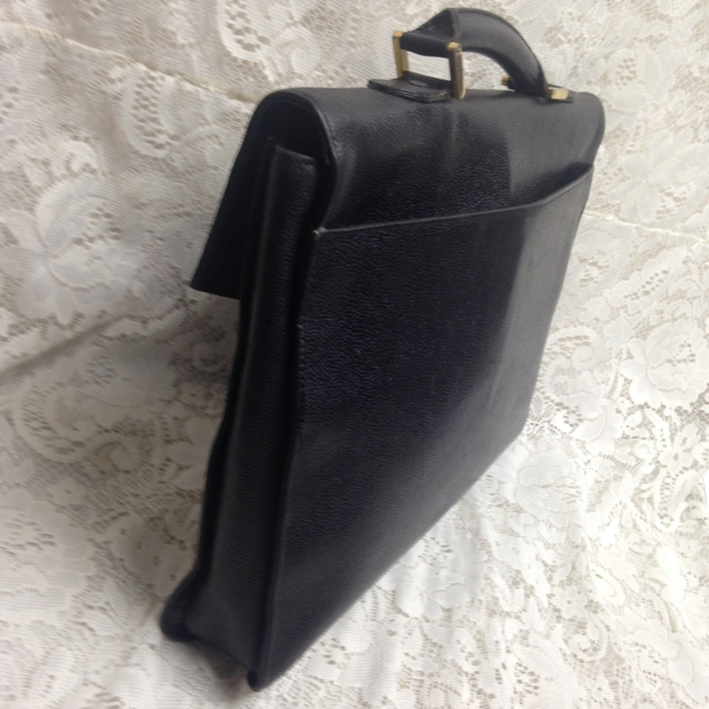 Authentic, Chanel Uni-sex Black Leather Briefcase