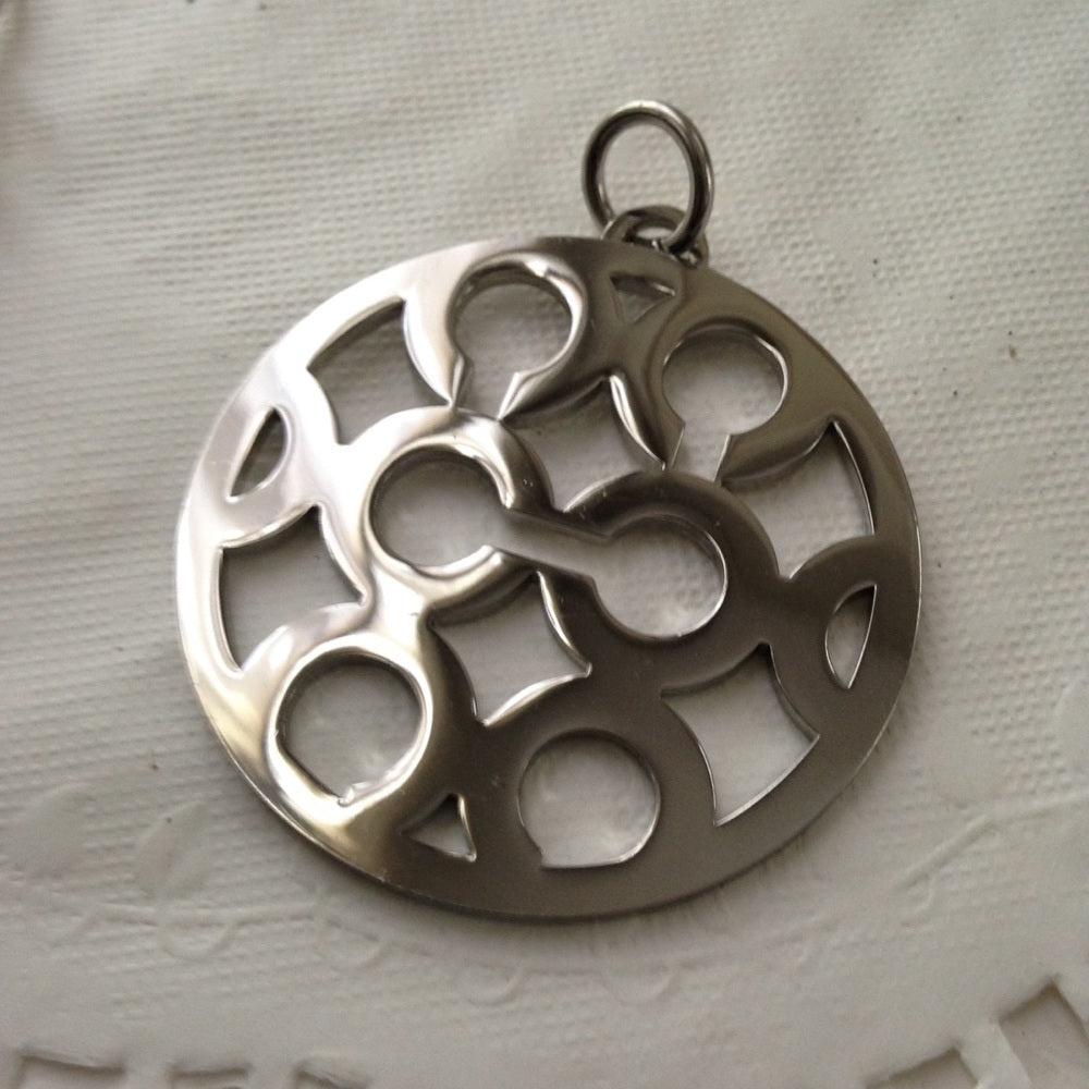 Vintage, Authentic Coach 18-inch Silver Plated Charm Pendant Necklace
