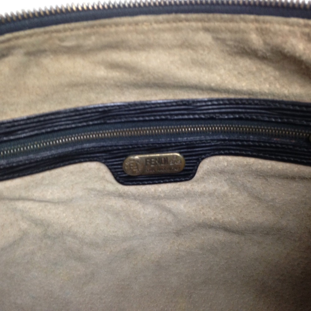 Vintage Fendi Zucca Brown Nylon Shoulder-Crossbody Bag