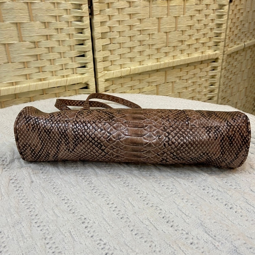Bisou Bisou, Brown Faux Alligator Hand Bag