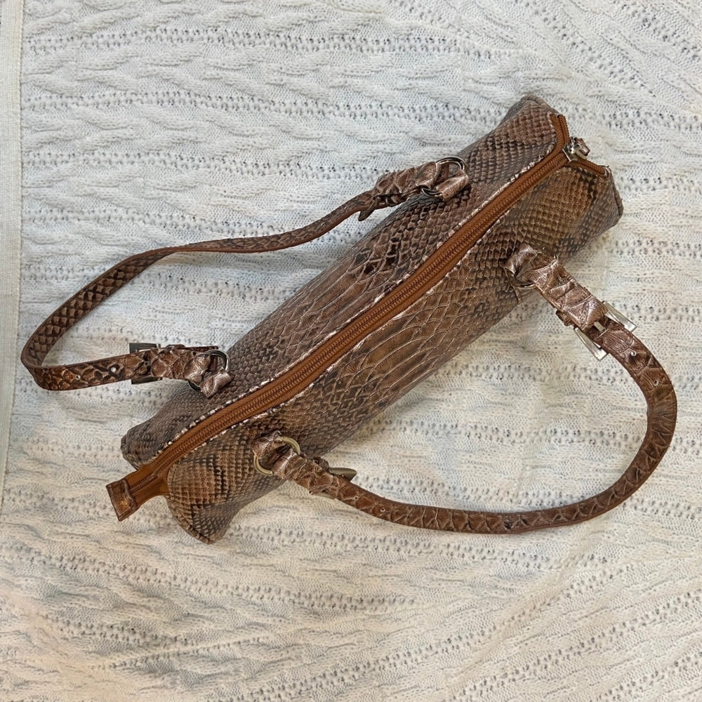 Bisou Bisou, Brown Faux Alligator Hand Bag