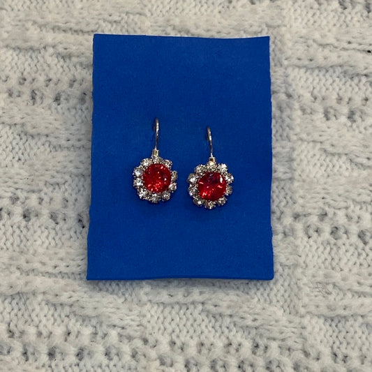 Princess Earrings, Red Floral