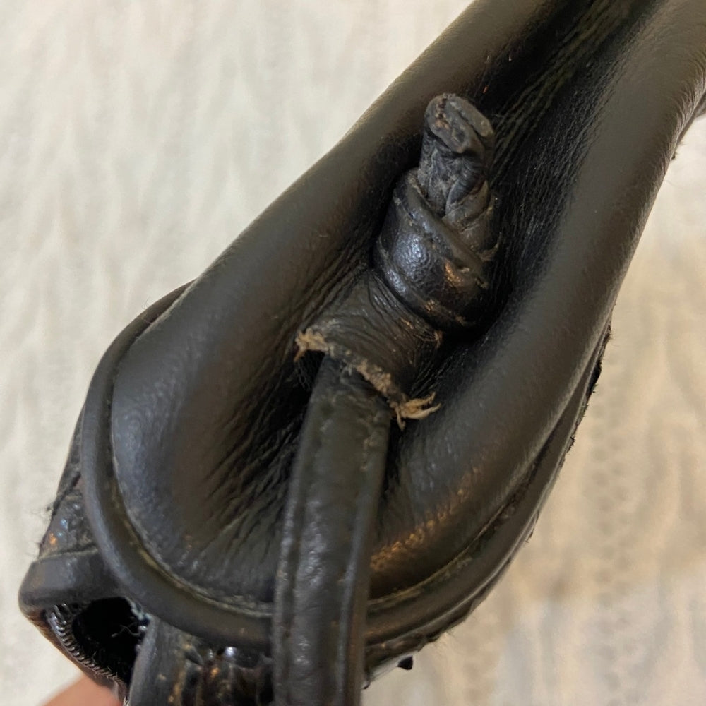 Black Genuine Snakeskin Leather Crossbody Bag