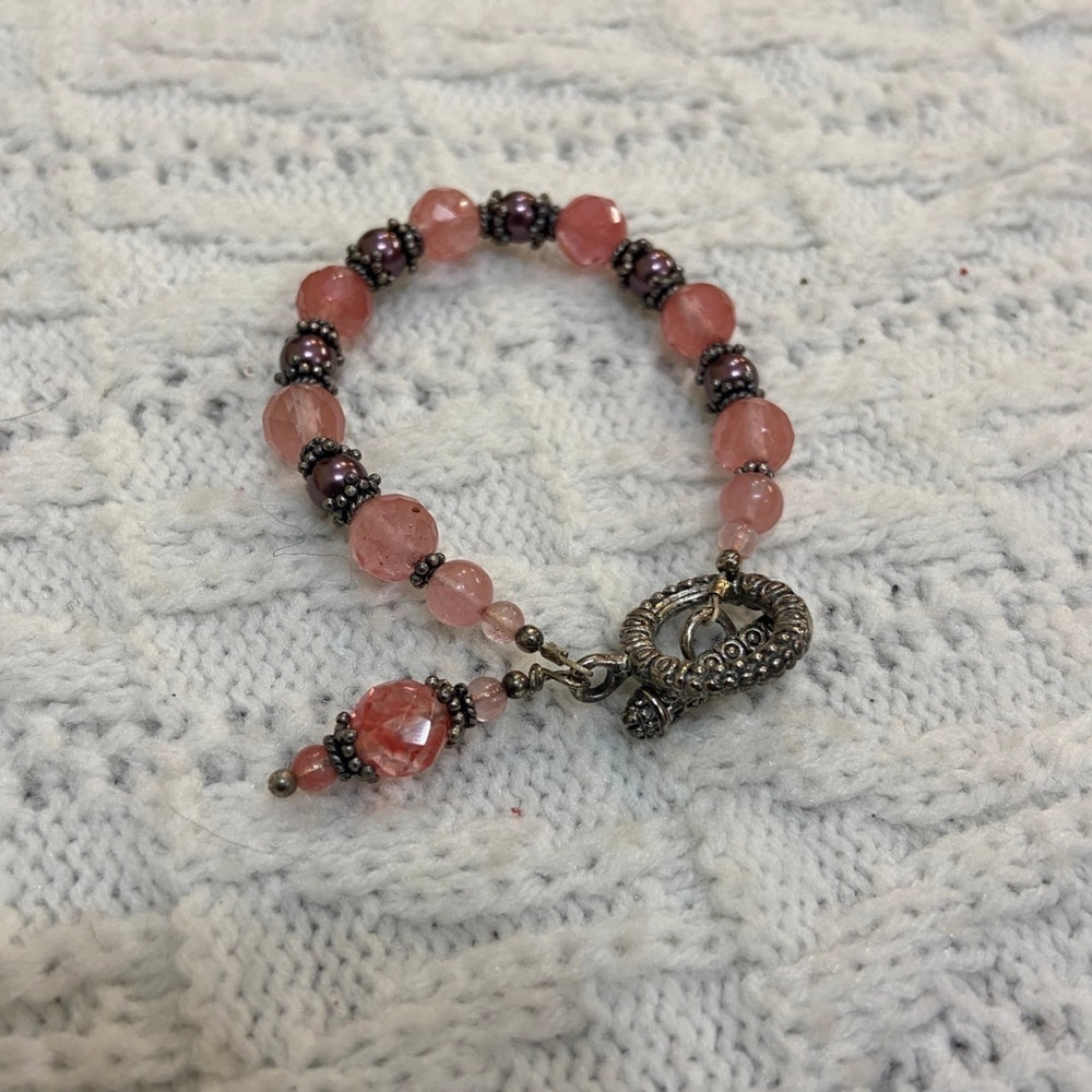 2pc Small Pink Beaded Bracelets