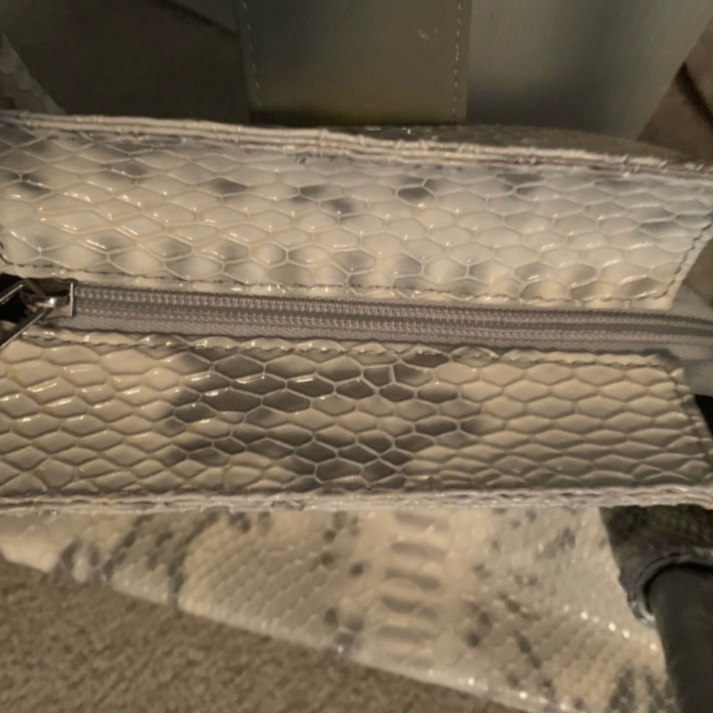 Large Faux Snakeskin Tote Overnight or Weekender Bag