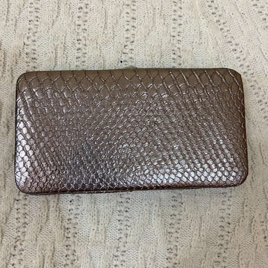 Vintage, Boxy, Silver Faux Reptile Long Wallet