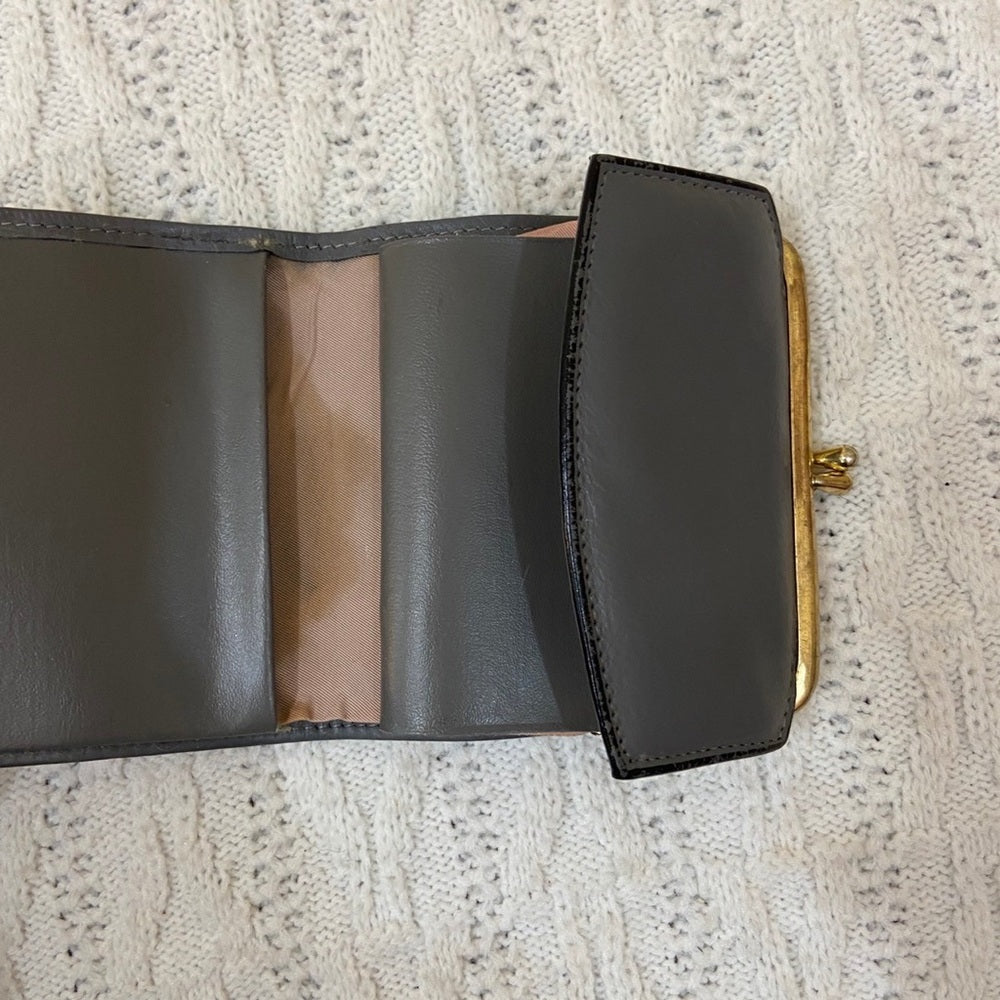 Vintage, Princess Gardner, Gray Genuine Leather Compact Wallet