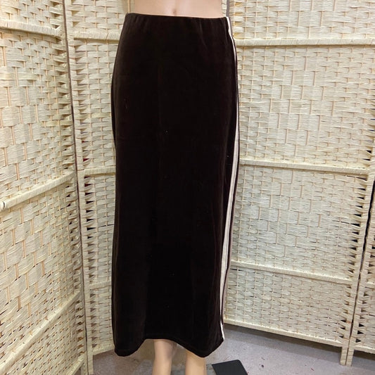 Vintage Pandora Brown Velvet Track Skirt. size L