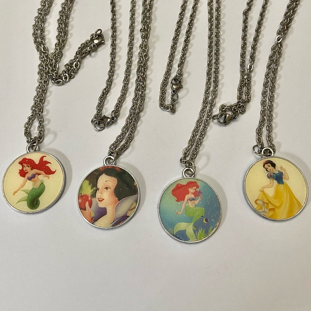 Vintage, 4-pc of Disney Princesses Necklace