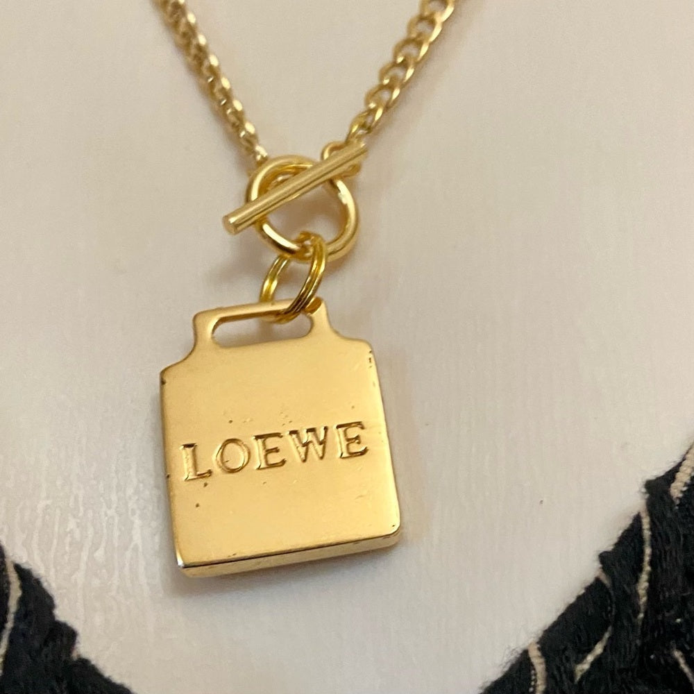 Vintage, Authentic Loewe Gold Plated 18-inch Chain Necklace