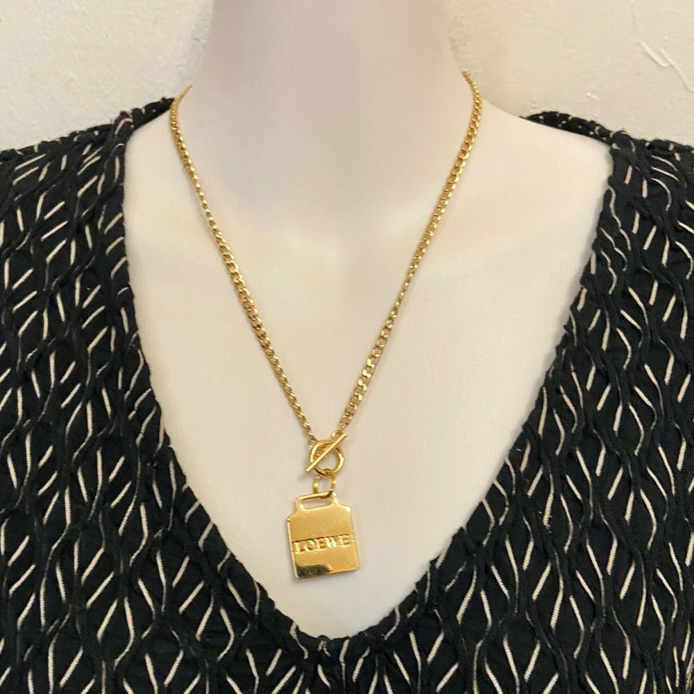 Vintage, Authentic Loewe Gold Plated 18-inch Chain Necklace