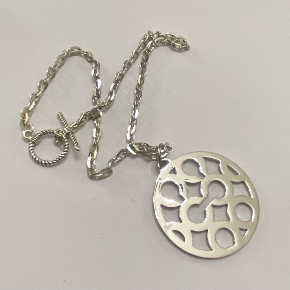 Vintage, Authentic Coach 18-inch Silver Plated Charm Pendant Necklace