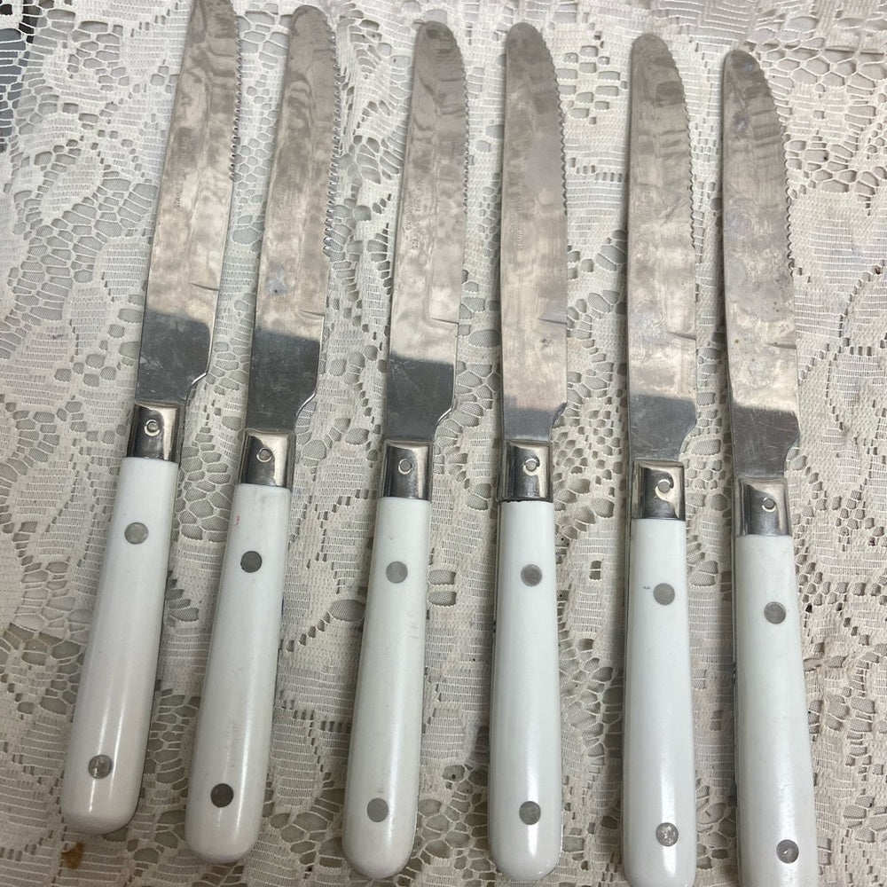 Vintage, Stainless China, 30-pc Blue Willow Flatware, Svc for 6