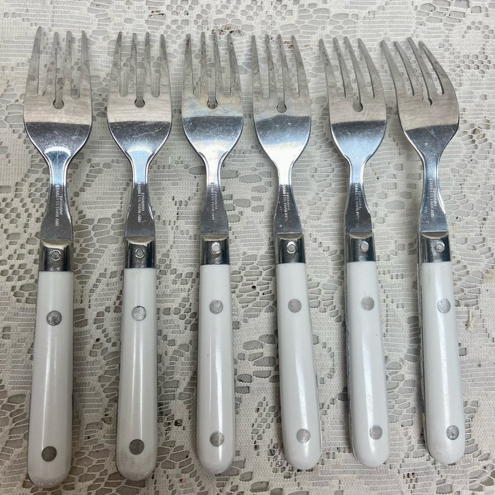Vintage, Stainless China, 30-pc Blue Willow Flatware, Svc for 6