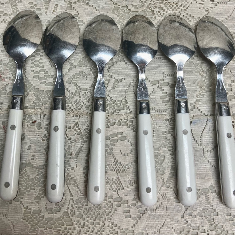 Vintage, Stainless China, 30-pc Blue Willow Flatware, Svc for 6