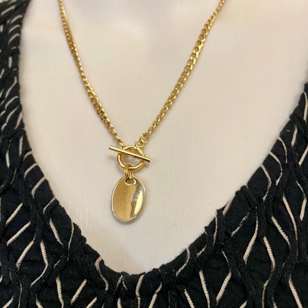Christian Dior Gold Tone Charm with 18in Gold  Plated Chain Necklace