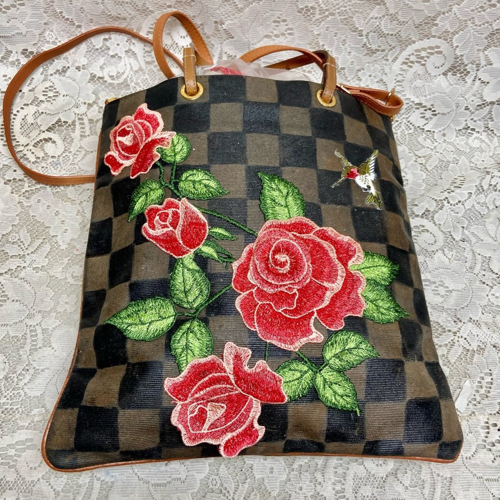 Authentic Fendi, Checkered Handbag Tote 13in x 13in