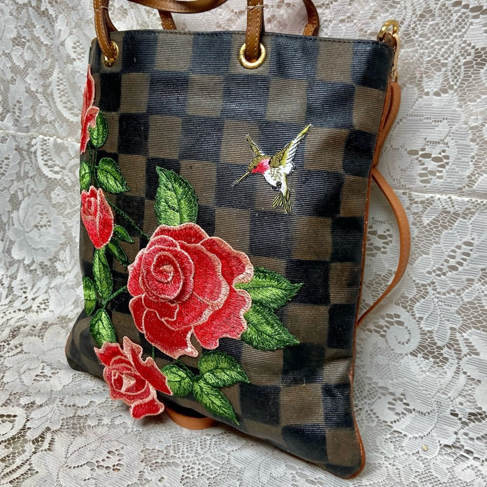 Authentic Fendi, Checkered Handbag Tote 13in x 13in